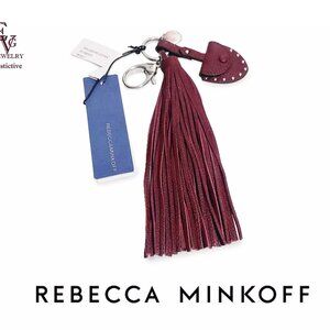 Rebecca Minkoff Love Long Tassel Burgundy Leather Women Key Fob (0017)